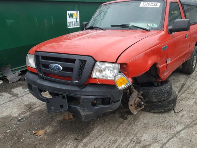 1FTYR10D47PA31819 - 2007 FORD RANGER RED photo 9