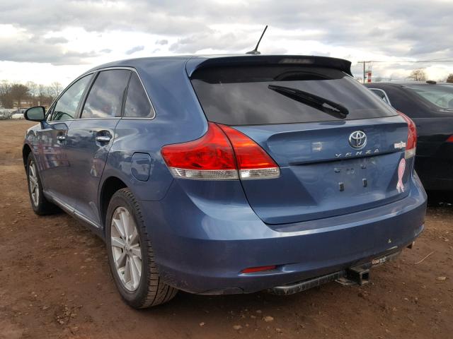 4T3ZA3BB3AU031275 - 2010 TOYOTA VENZA BASE BLUE photo 3