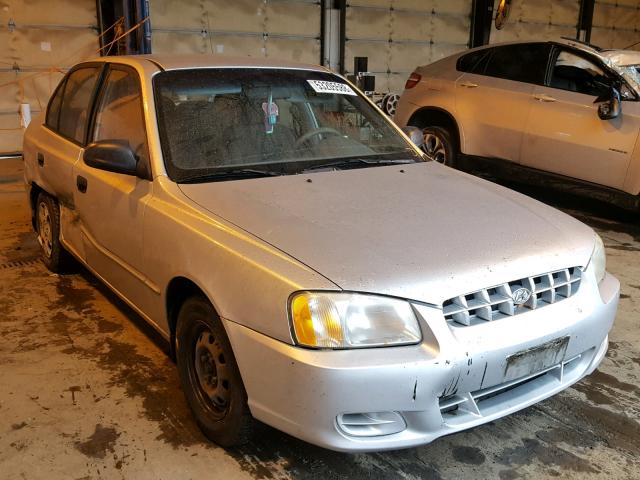 KMHCG45C11U166052 - 2001 HYUNDAI ACCENT GL SILVER photo 1