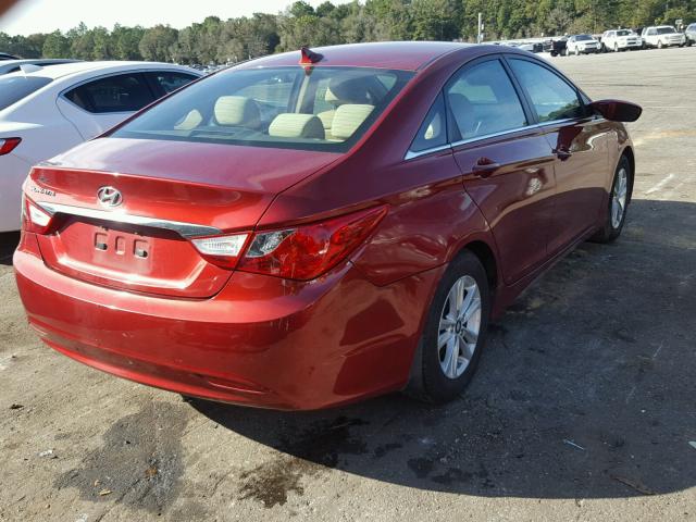 5NPEB4AC7BH181295 - 2011 HYUNDAI SONATA GLS RED photo 4