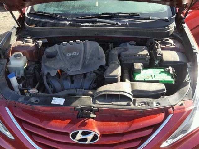 5NPEB4AC7BH181295 - 2011 HYUNDAI SONATA GLS RED photo 7