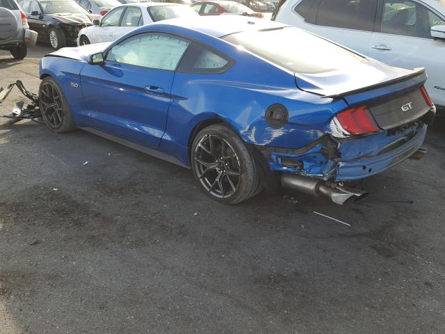 1FA6P8CF2K5113092 - 2019 FORD MUSTANG GT BLUE photo 3