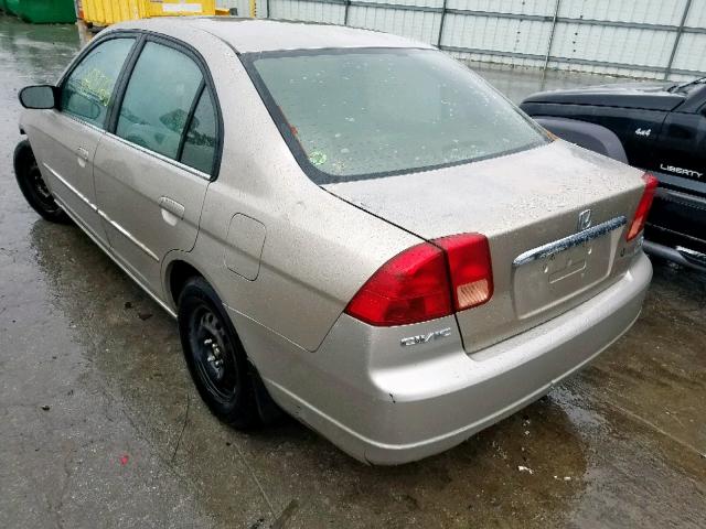 2HGES16512H541633 - 2002 HONDA CIVIC LX TAN photo 3