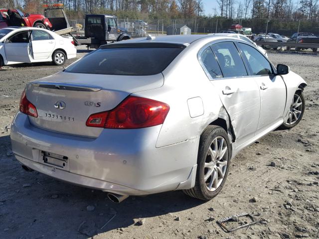 JN1CV6AR9DM754045 - 2013 INFINITI G37 SILVER photo 4