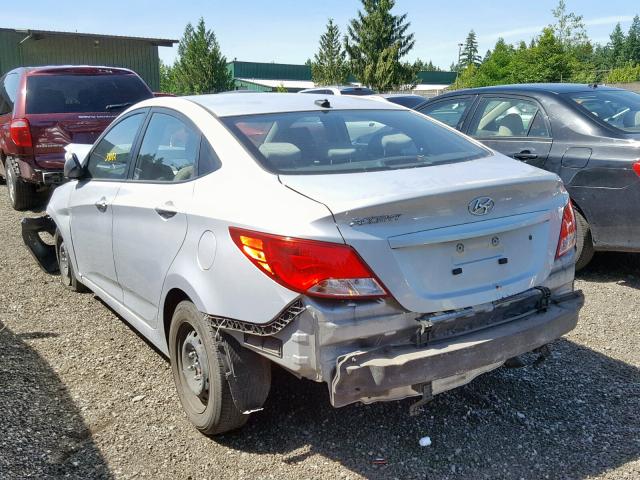 KMHCT4AEXHU253171 - 2017 HYUNDAI ACCENT SE SILVER photo 3