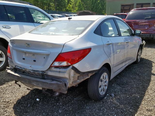 KMHCT4AEXHU253171 - 2017 HYUNDAI ACCENT SE SILVER photo 4