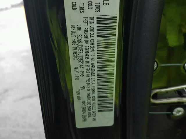 3C4NJDAB7JT262144 - 2018 JEEP COMPASS SP შავი ფოტო 10