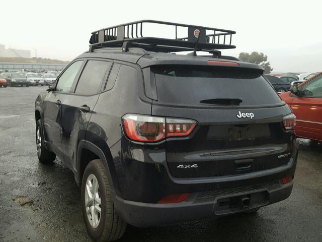 3C4NJDAB7JT262144 - 2018 JEEP COMPASS SP შავი ფოტო 3