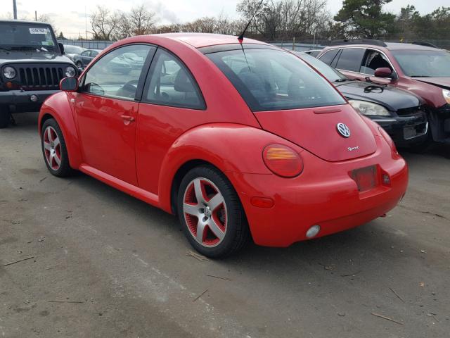 3VWED21CX1M481420 - 2001 VOLKSWAGEN NEW BEETLE 红色 照片 3