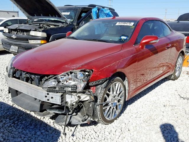 JTHFE2C22A2502100 - 2010 LEXUS IS 350 RED photo 2