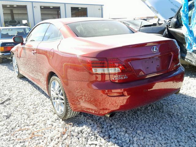 JTHFE2C22A2502100 - 2010 LEXUS IS 350 RED photo 3