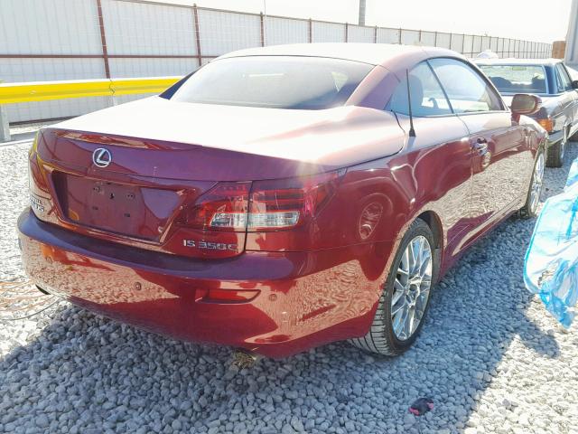 JTHFE2C22A2502100 - 2010 LEXUS IS 350 RED photo 4
