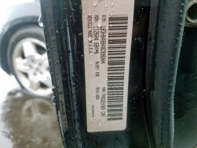 1B3HB48B48D596004 - 2008 DODGE CALIBER SX BLACK photo 10