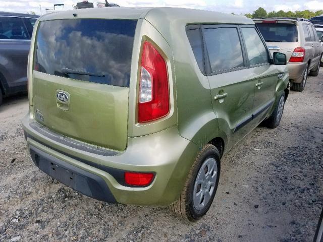 KNDJT2A53D7500717 - 2013 KIA SOUL GREEN photo 4