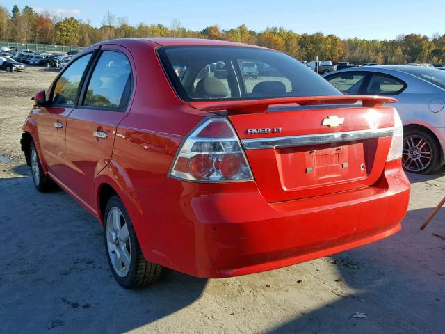 KL1TG56608B095636 - 2008 CHEVROLET AVEO LT RED photo 3