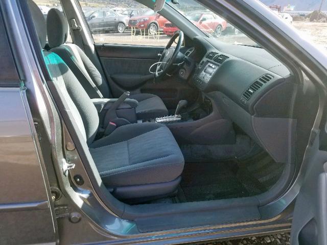 2HGES16595H623243 - 2005 HONDA CIVIC LX GRAY photo 5