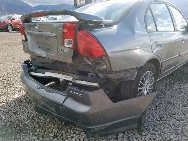 2HGES16595H623243 - 2005 HONDA CIVIC LX GRAY photo 9