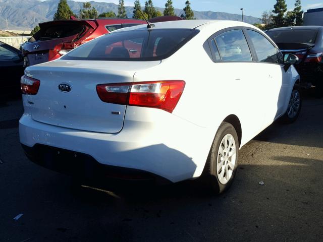 KNADM4A30D6128955 - 2013 KIA RIO LX WHITE photo 4