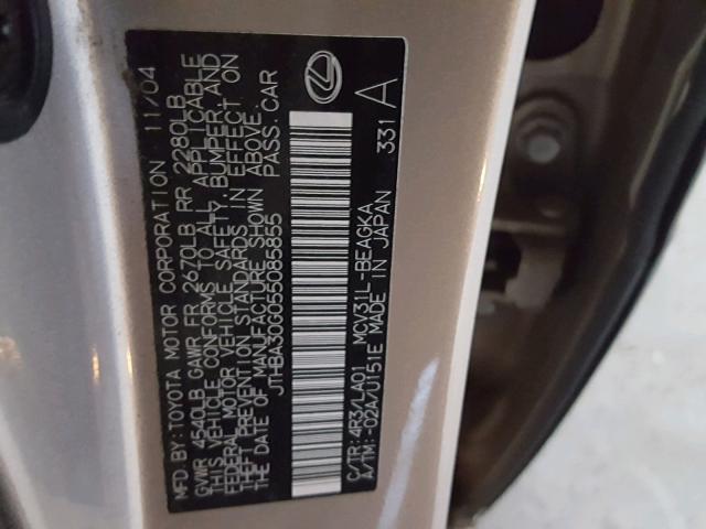 JTHBA30G055085855 - 2005 LEXUS ES 330 BEIGE photo 10