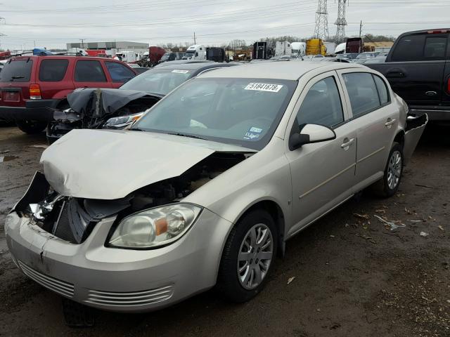 1G1AT58HX97264648 - 2009 CHEVROLET COBALT LT BEIGE photo 2