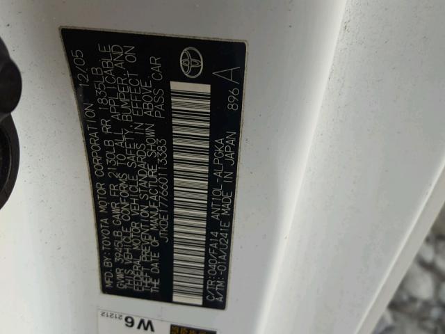 JTKDE177660113383 - 2006 TOYOTA SCION TC Ağ foto 10