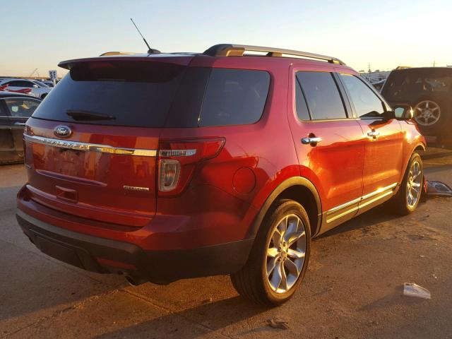 1FM5K7F87DGB86800 - 2013 FORD EXPLORER L RED photo 4