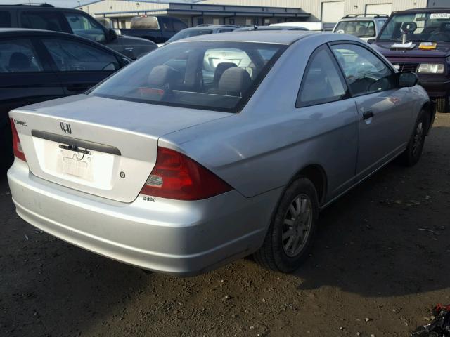 1HGEM22783L059334 - 2003 HONDA CIVIC HX SILVER photo 4