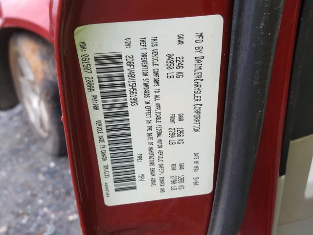 2D8FV48V15H561993 - 2005 DODGE MAGNUM SXT MAROON photo 10