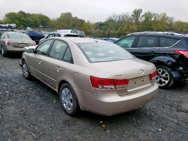 5NPET46C08H325672 - 2008 HYUNDAI SONATA GLS TAN photo 3