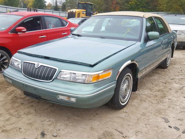 2MELM74W1VX655946 - 1997 MERCURY GRAND MARQ TEAL photo 2