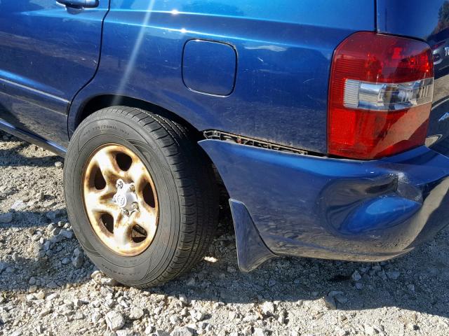 JTEHD21A350037914 - 2005 TOYOTA HIGHLANDER BLUE photo 9