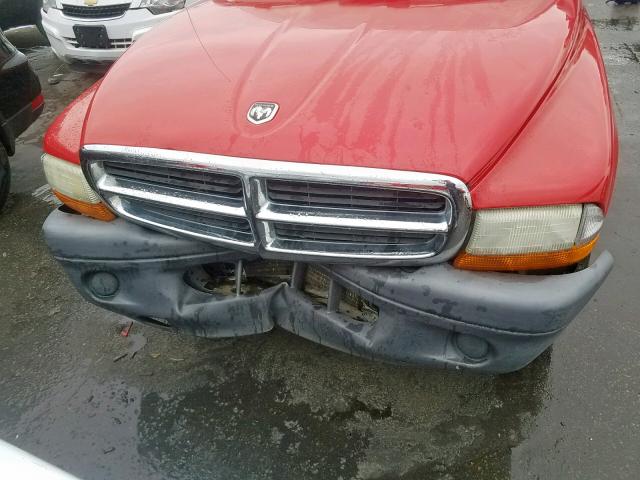 1D7GL12K14S651423 - 2004 DODGE DAKOTA SXT RED photo 9