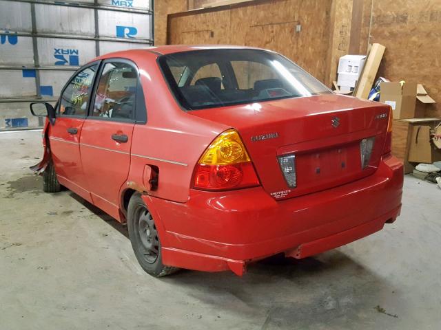 JS2RA62S475353401 - 2007 SUZUKI AERIO RED photo 3