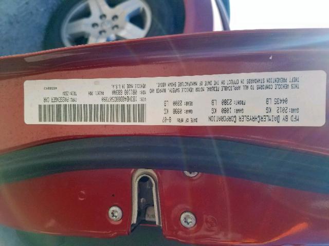 1B3HB48B88D507390 - 2008 DODGE CALIBER SX RED photo 10