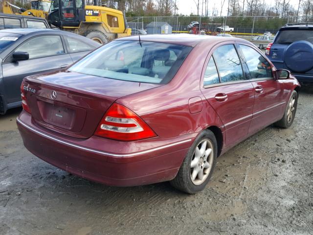 WDBRF61J71F016869 - 2001 MERCEDES-BENZ C 240 RED photo 4