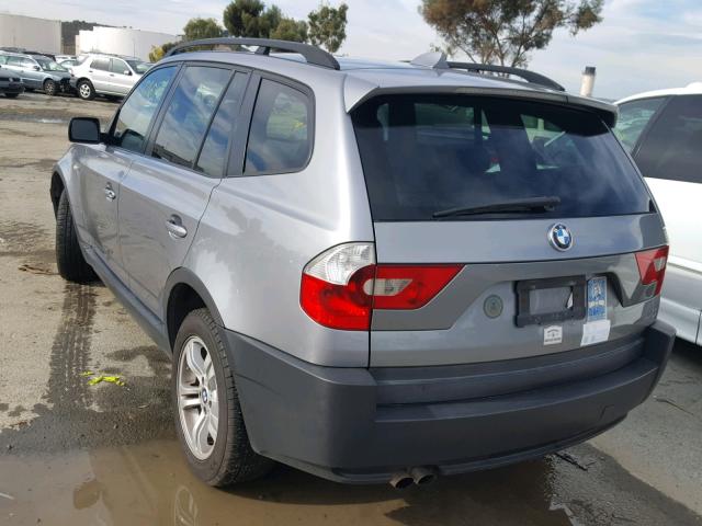 WBXPA93484WC33602 - 2004 BMW X3 3.0I SILVER photo 3