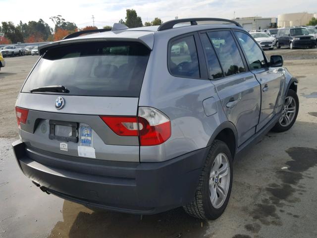 WBXPA93484WC33602 - 2004 BMW X3 3.0I SILVER photo 4