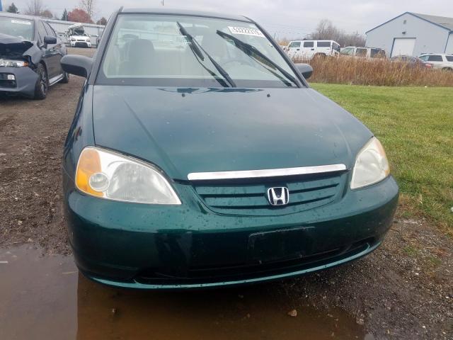 1HGES155X2L001072 - 2002 HONDA CIVIC LX GREEN photo 9