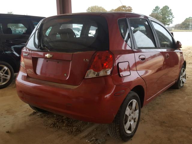 KL1TD66658B162021 - 2008 CHEVROLET AVEO BASE Qırmızı foto 4