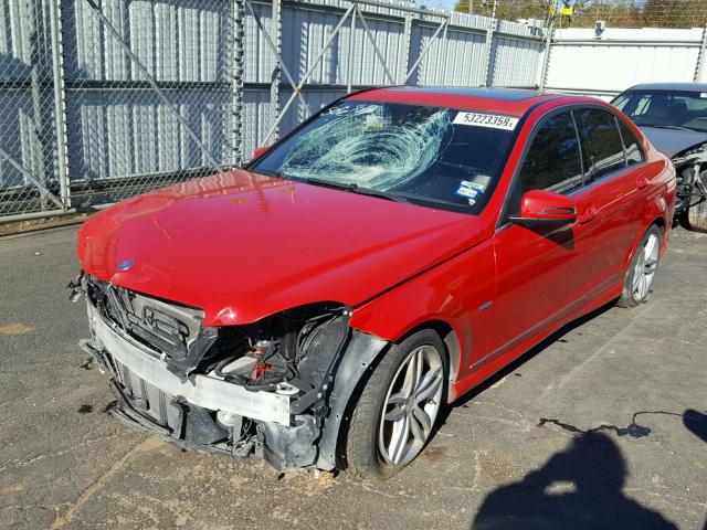 WDDGF4HB1CR215645 - 2012 MERCEDES-BENZ C 250 RED photo 2