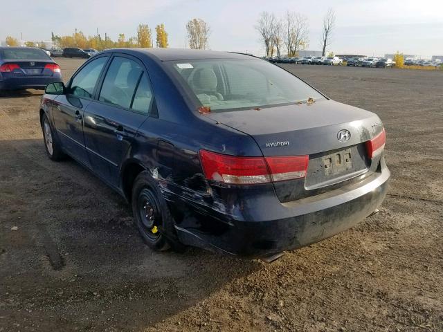 5NPET46F56H010292 - 2006 HYUNDAI SONATA GL BLUE photo 3