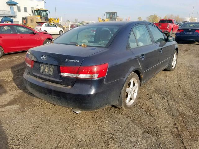 5NPET46F56H010292 - 2006 HYUNDAI SONATA GL BLUE photo 4