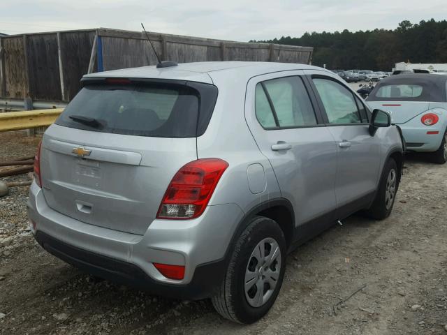 KL7CJKSB7JB519831 - 2018 CHEVROLET TRAX LS SILVER photo 4