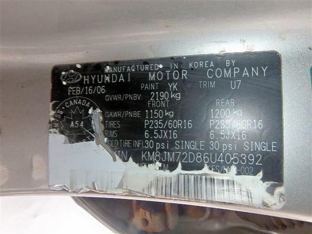 KM8JM72D86U405392 - 2006 HYUNDAI TUCSON GL GRAY photo 9