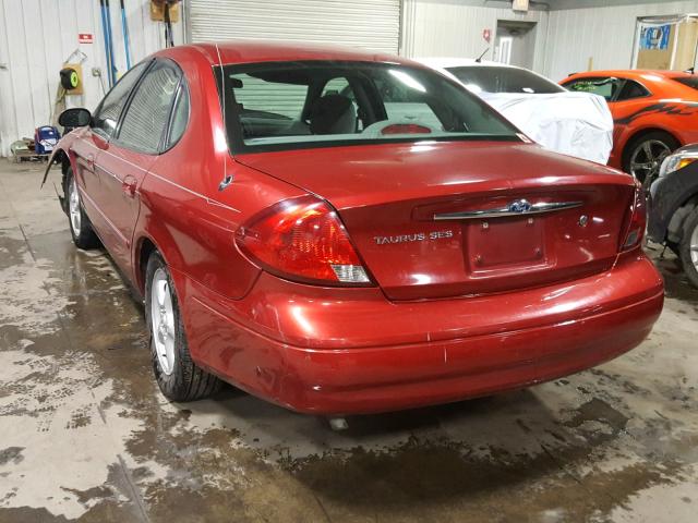 1FAFP552X1G245853 - 2001 FORD TAURUS SES RED photo 3