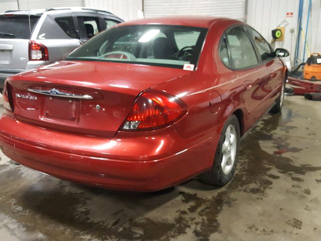 1FAFP552X1G245853 - 2001 FORD TAURUS SES RED photo 4