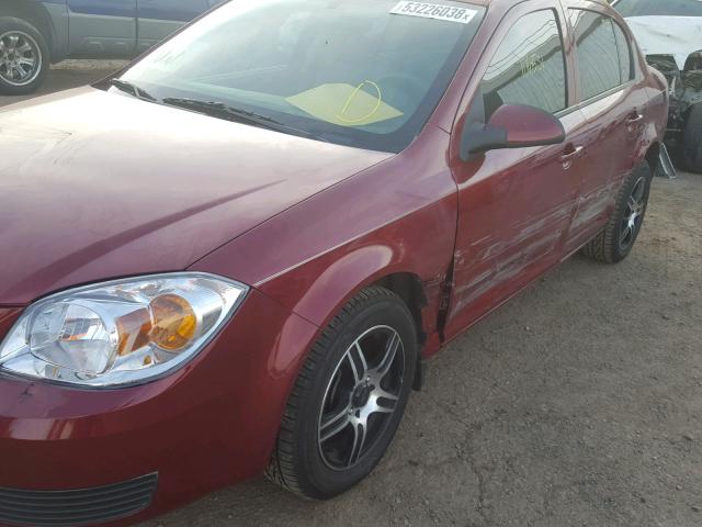 1G1AL55F177361074 - 2007 CHEVROLET COBALT LT RED photo 9