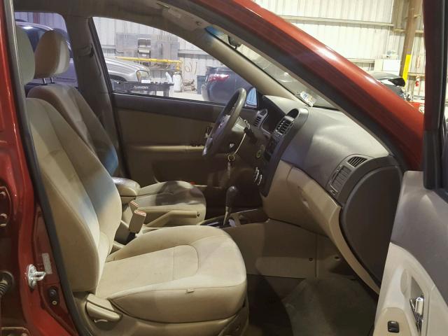 KNAFE221495606105 - 2009 KIA SPECTRA EX RED photo 5