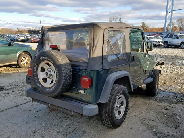 1J4FA49S61P373078 - 2001 JEEP WRANGLER / GREEN photo 4