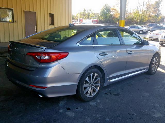 5NPE34AF8FH078304 - 2015 HYUNDAI SONATA SPO GRAY photo 4